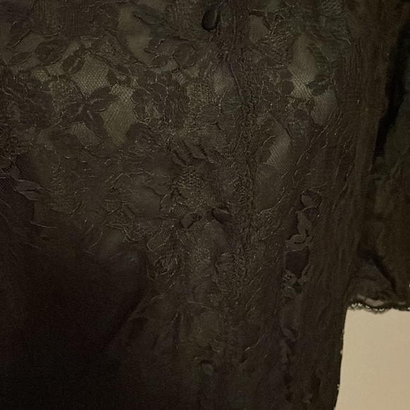 Vintage Gossard Artemis Sheer Nylon Button-Down Black Top - Size 34/S - Picture 3 of 10